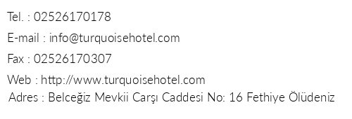 Turquoise Hotel telefon numaraları, faks, e-mail, posta adresi ve iletişim bilgileri